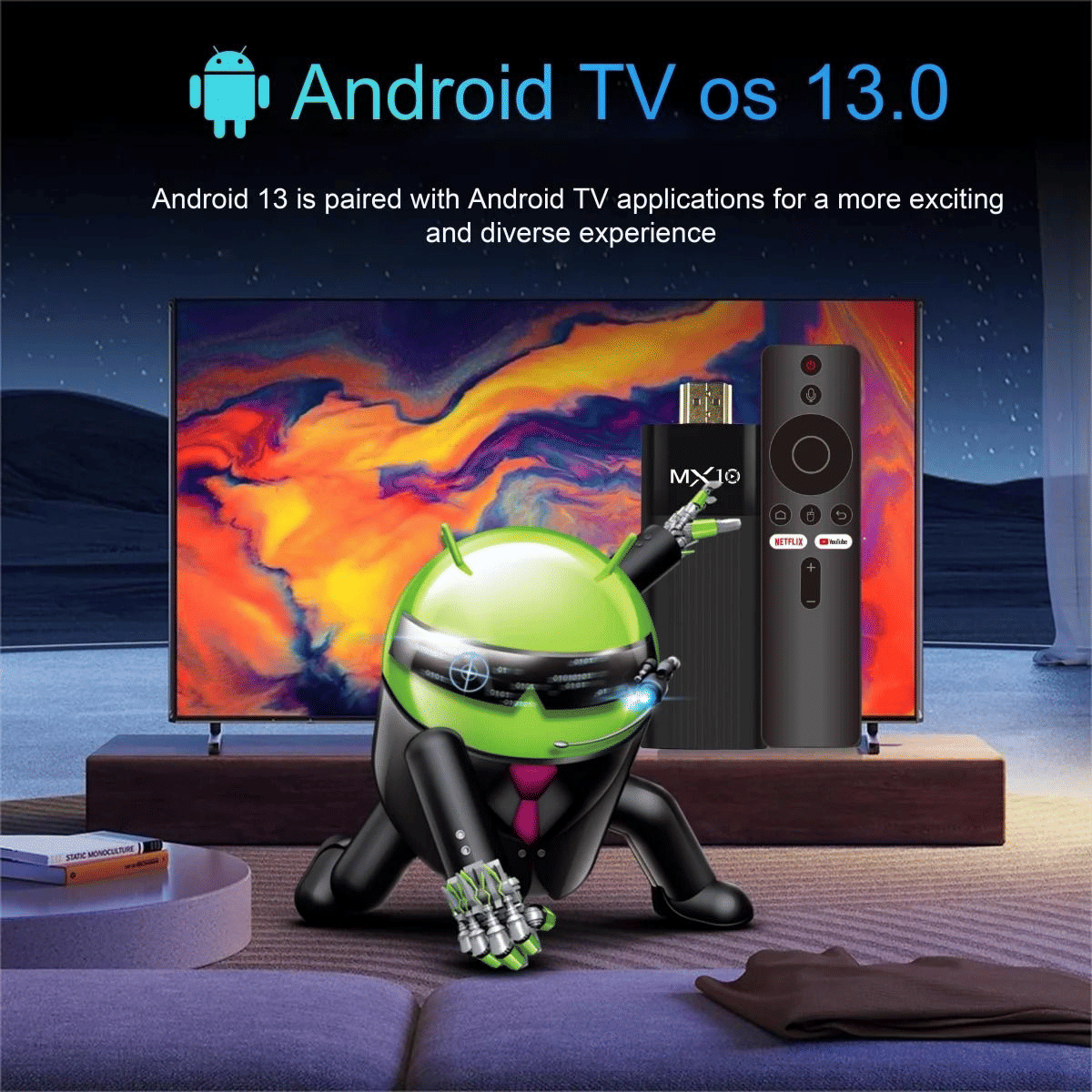 H618 Android 13 4K HD Smart TV Stick Dual-Band WiFi Streaming