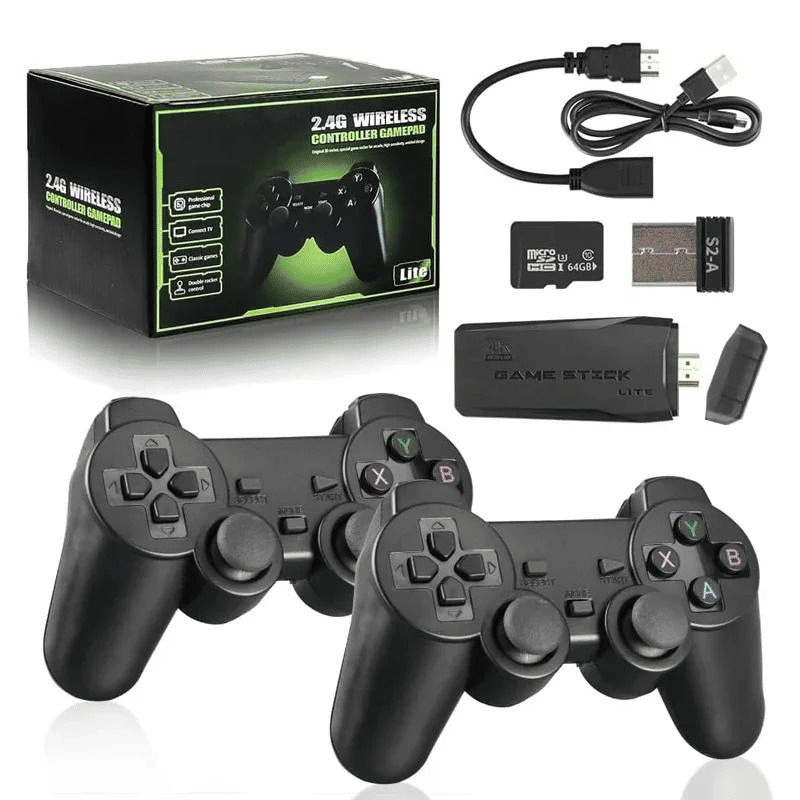 4K HD Retro Video Game Console Stick: 64GB Storage, 20000+ Classic Games