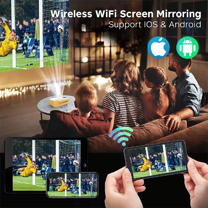 Native 1080P Portable Projector 2999-4999 Lm WiFi Bluetooth Auto Focus
