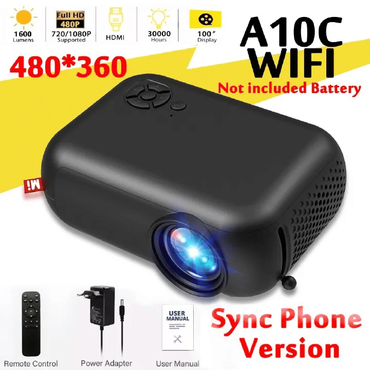 Native 1080P Portable Projector 2999-4999 Lm WiFi Bluetooth Auto Focus