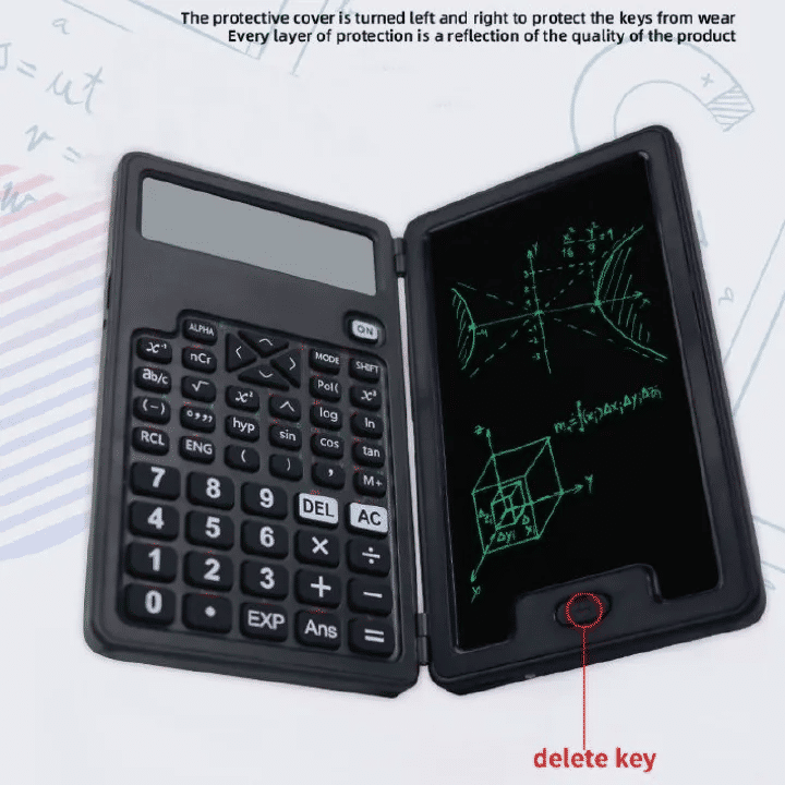 Portable Foldable Scientific Calculator 12-Digit Display 5 Inch Writing Tablet