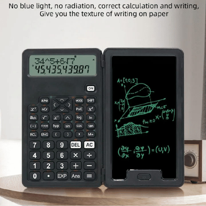 Portable Foldable Scientific Calculator 12-Digit Display 5 Inch Writing Tablet