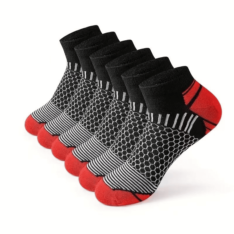 6-Pack Men's Athletic Ankle Socks: Cushioned, Breathable, Low-Cut, Multi-Color