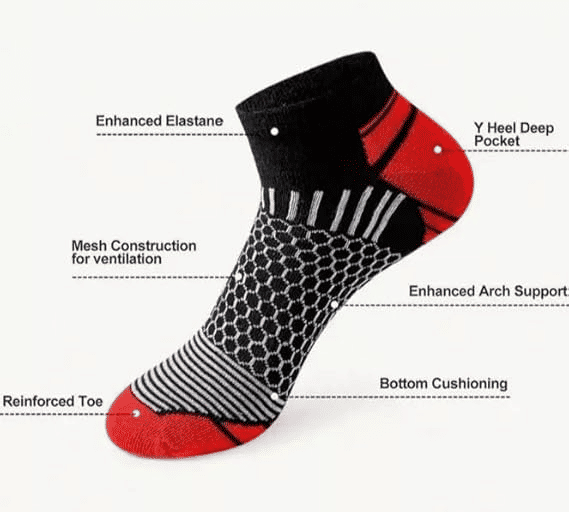 6-Pack Men's Athletic Ankle Socks: Cushioned, Breathable, Low-Cut, Multi-Color