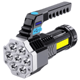 7 LED USB Rechargeable Flashlight 4 Modes Portable Outdoor Torch Camping Hiking
