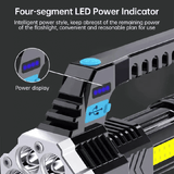 7 LED USB Rechargeable Flashlight 4 Modes Portable Outdoor Torch Camping Hiking