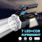 7 LED USB Rechargeable Flashlight 4 Modes Portable Outdoor Torch Camping Hiking