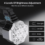7 LED USB Rechargeable Flashlight 4 Modes Portable Outdoor Torch Camping Hiking