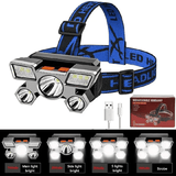5 LED Headlamp Rechargeable Head Flashlight for Camping Hiking Fishing Hunting