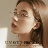 Fashion Rimless Photochromic Anti-Blue Light Computer Glasses
