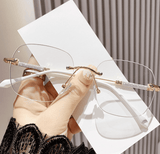 Fashion Rimless Photochromic Anti-Blue Light Computer Glasses