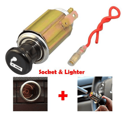 Generic 12V Cigarette Lighter Socket and Plug Replacement Assembly