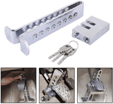 Generic 8-Hole Anti-Theft Stainless Steel Clutch Brake Pedal Lock Silver