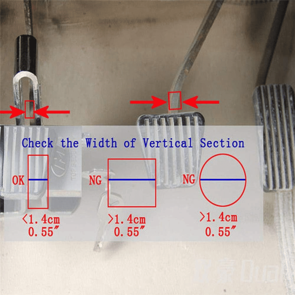 Generic 8-Hole Anti-Theft Stainless Steel Clutch Brake Pedal Lock Silver
