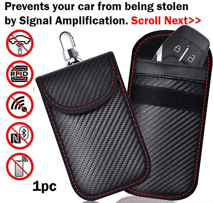 Faraday Key Fob Signal Blocker Pouch Carbon Fiber Anti-Theft Protector