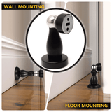 Magnetic Stainless Steel Door Stopper Brushed Black Heavy Duty