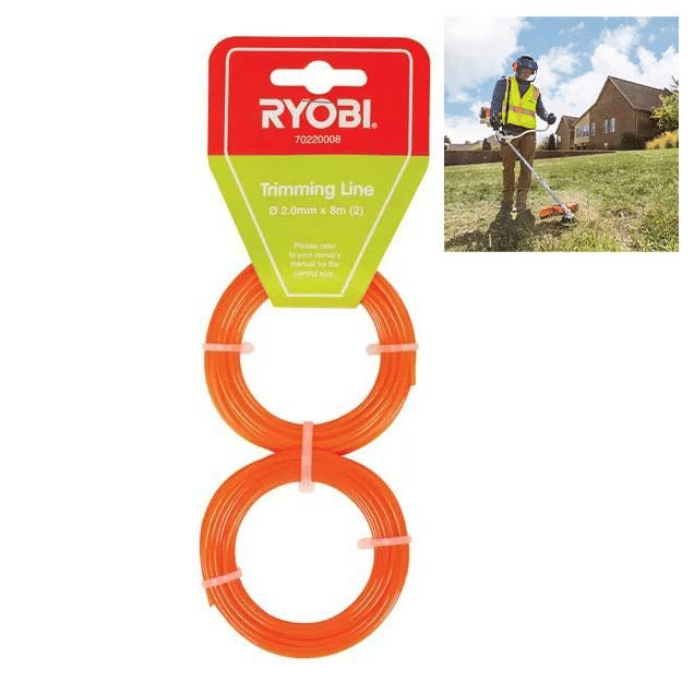 Ryobi Round Grass Trimmer Replacement Line 2.0mm 8m 2 Pack