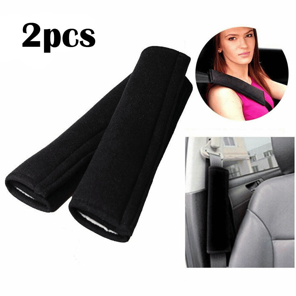 Generic Soft Seat Belt Shoulder Pads Universal Black 2 Pack