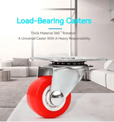 4pcs Industrial PVC Castor Wheels 1.5in Heavy Duty Swivel Plate
