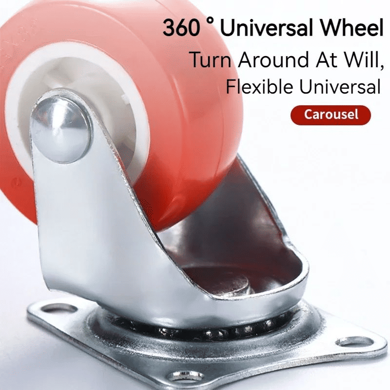 4pcs Industrial PVC Castor Wheels 1.5in Heavy Duty Swivel Plate