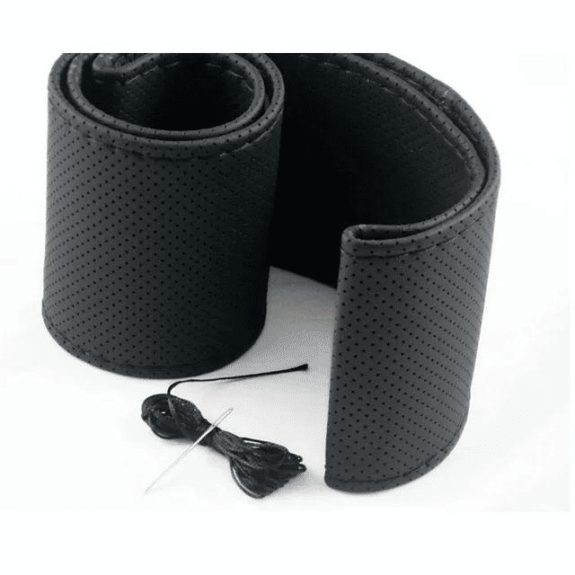 Generic DIY Faux Leather Car Steering Wheel Cover Black