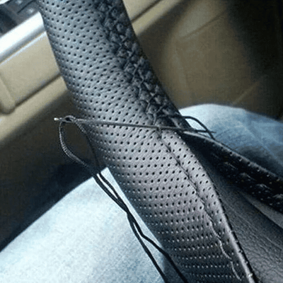 Generic DIY Faux Leather Car Steering Wheel Cover Black