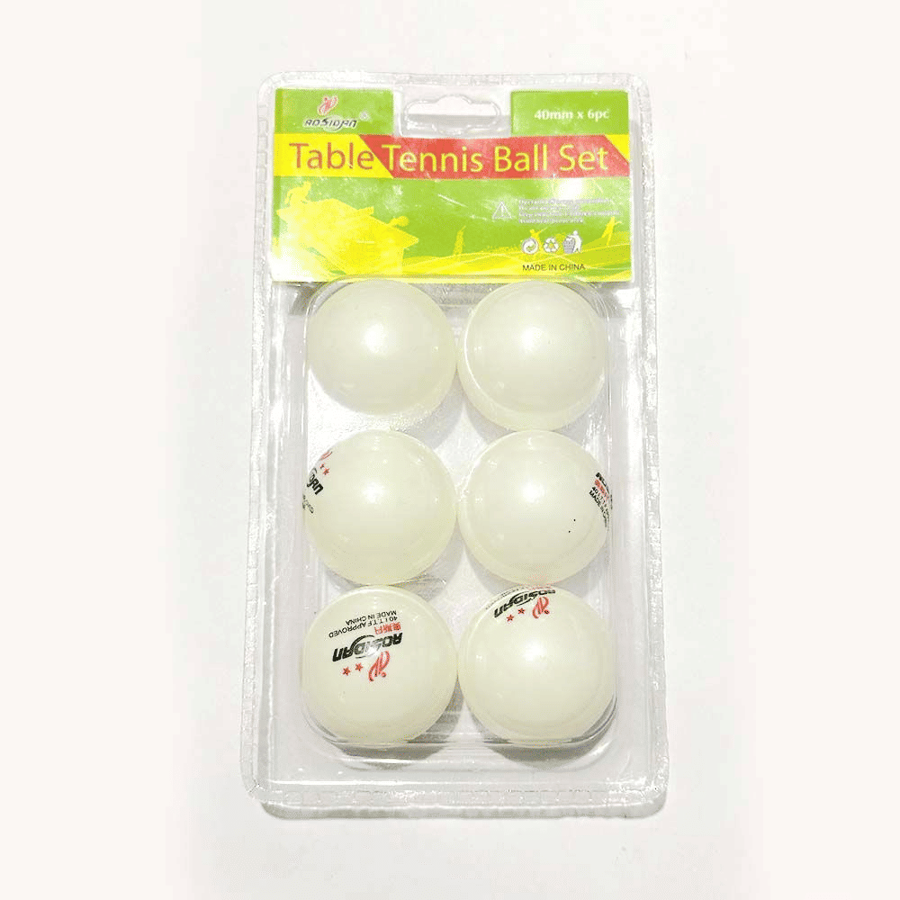 Table Tennis Balls 2-Star 40mm 6pcs Set