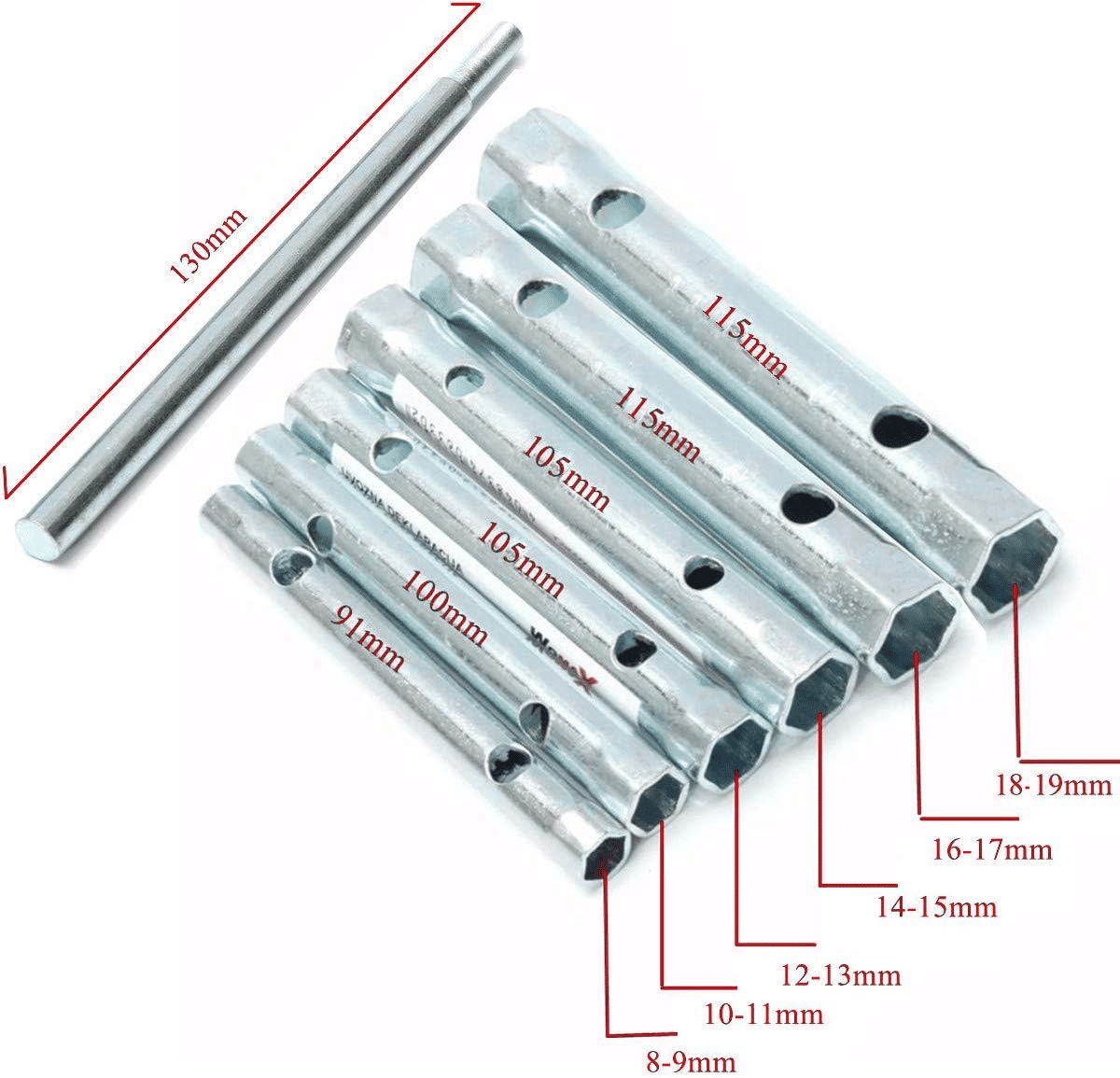 6Pcs Spark Plug Wrench Dual-Ended Plumbers Socket Spanner Set