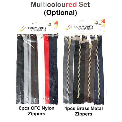 CFC Nylon or Brass Metal Denim Replacement Zipper Set Multicoloured