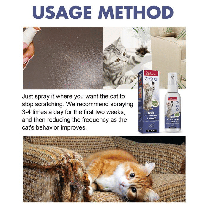 Cat Scratch Deterrent Spray Orange Scent 50ml Furniture Protector