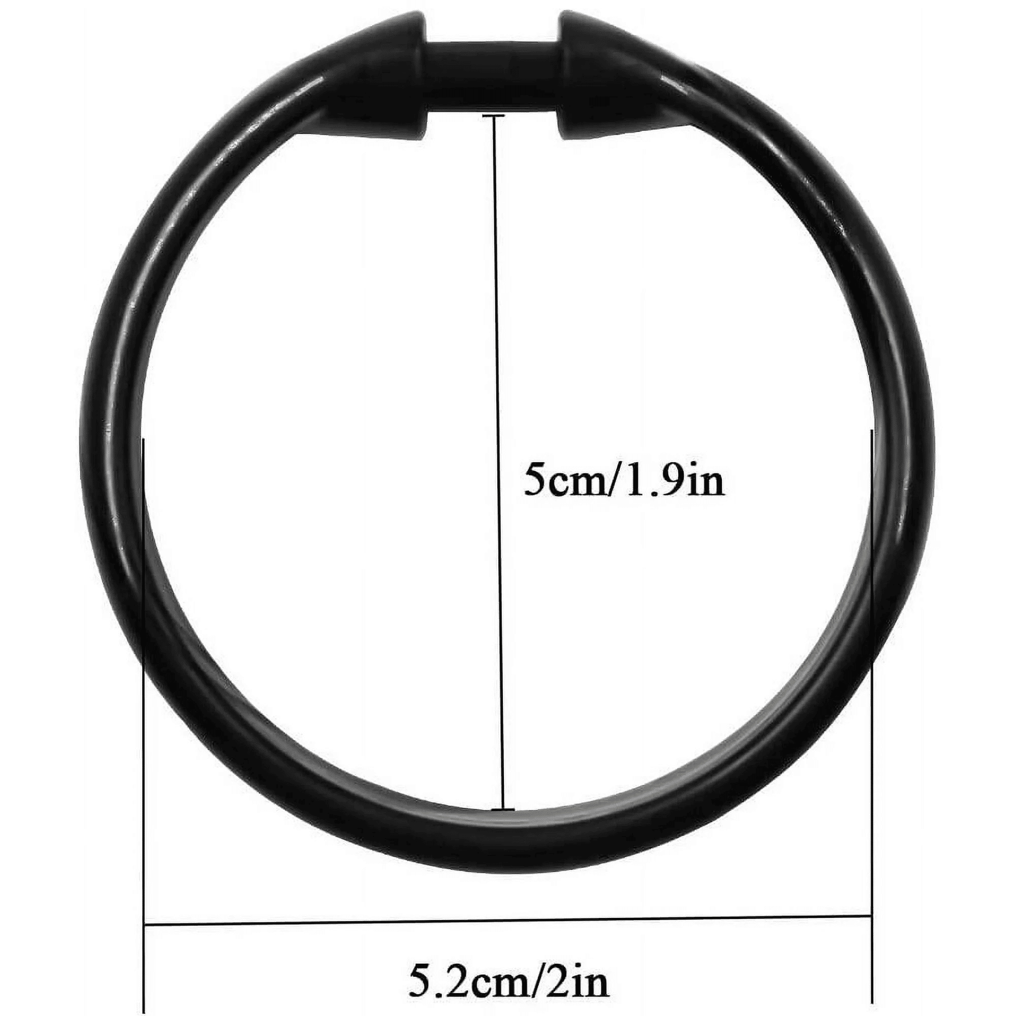 Bathlux Shower Curtain Rings O-Ring Design 12pcs Black