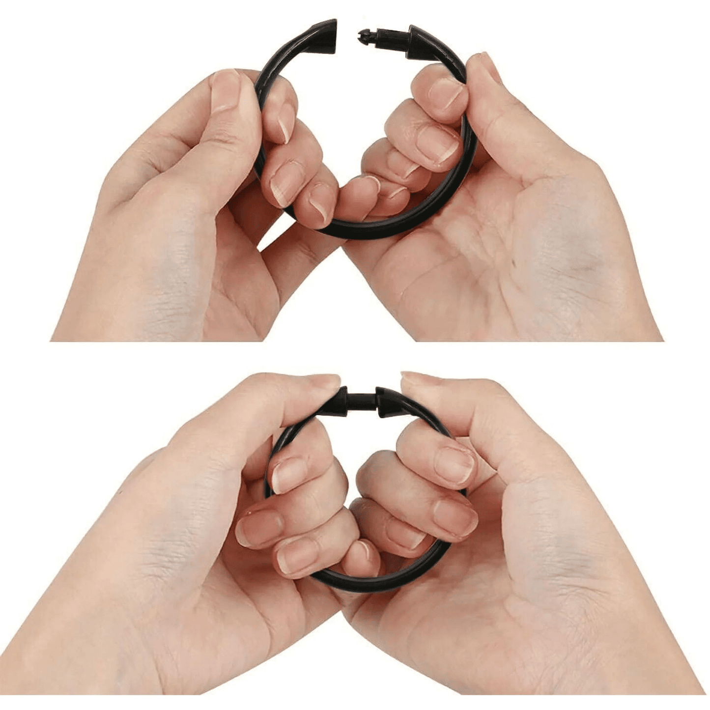 Bathlux Shower Curtain Rings O-Ring Design 12pcs Black