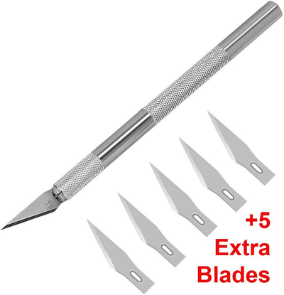 Professional Stainless Steel Precision Craft Knife Tool Set 5 Blades