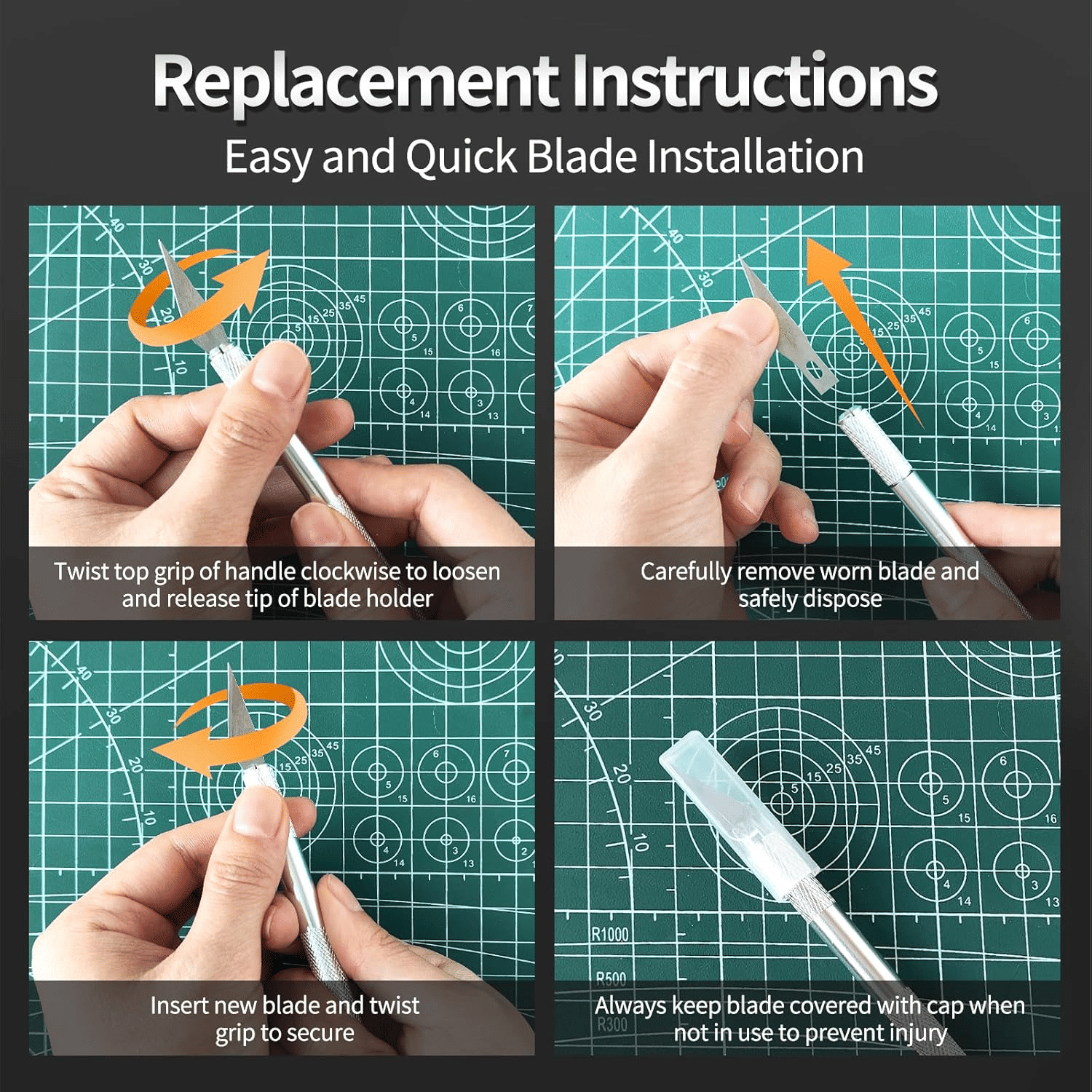 Professional Stainless Steel Precision Craft Knife Tool Set 5 Blades