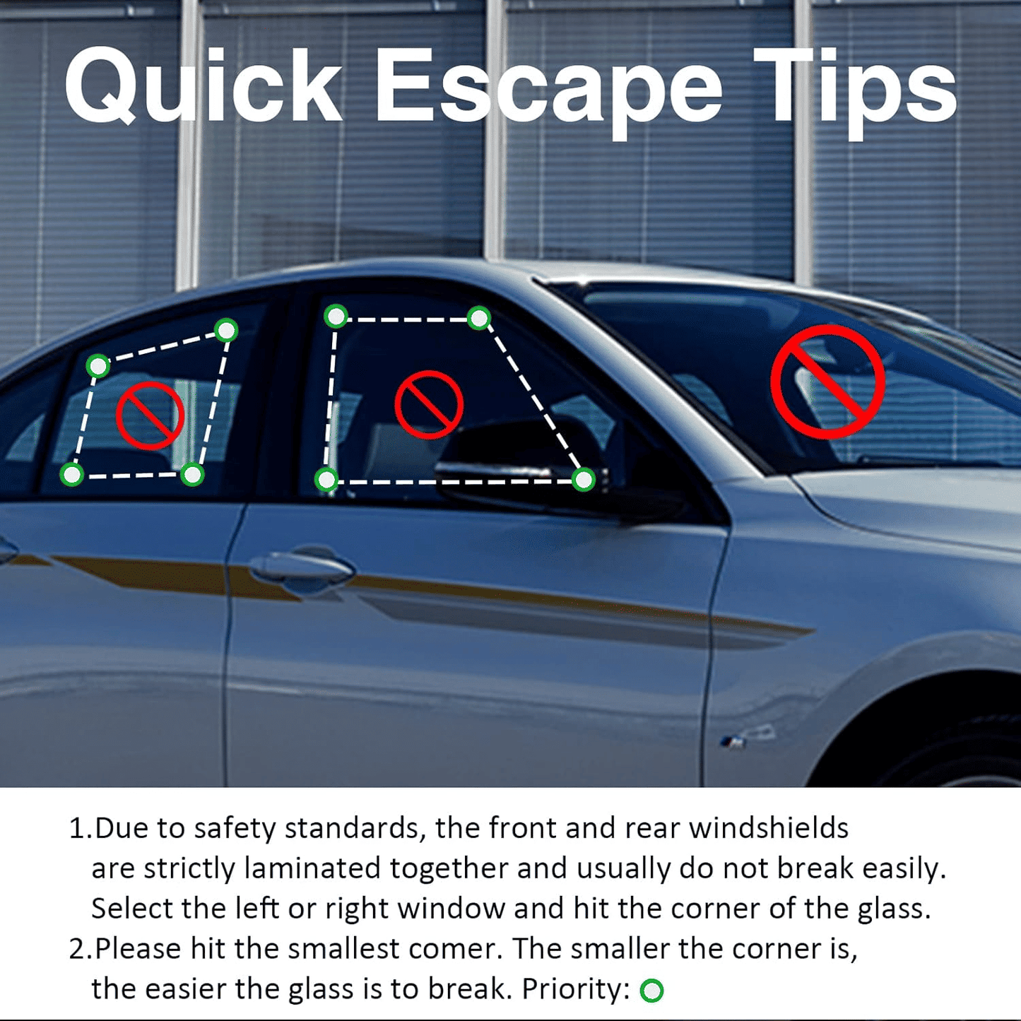 3-in-1 Car Emergency Escape Tool with Seat Belt Cutter