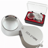 Generic 30X Portable Folding Jeweler's Loupe Magnifying Glass 21mm Silver