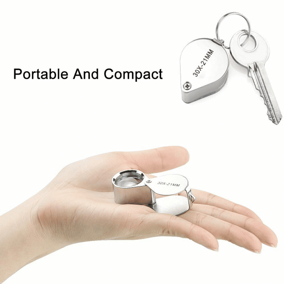 Generic 30X Portable Folding Jeweler's Loupe Magnifying Glass 21mm Silver