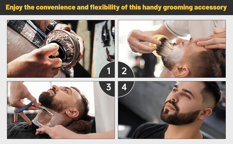 Barber Pro Beard Brush for Men Soft Bristles Grooming Tool