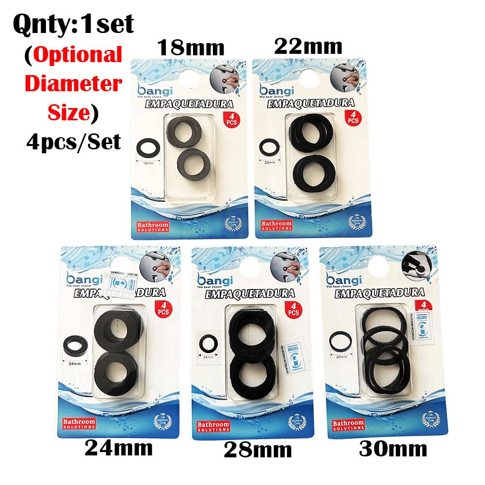 Generic Hand Shower Rubber Gasket Set Plumbing Seal 4pcs Black