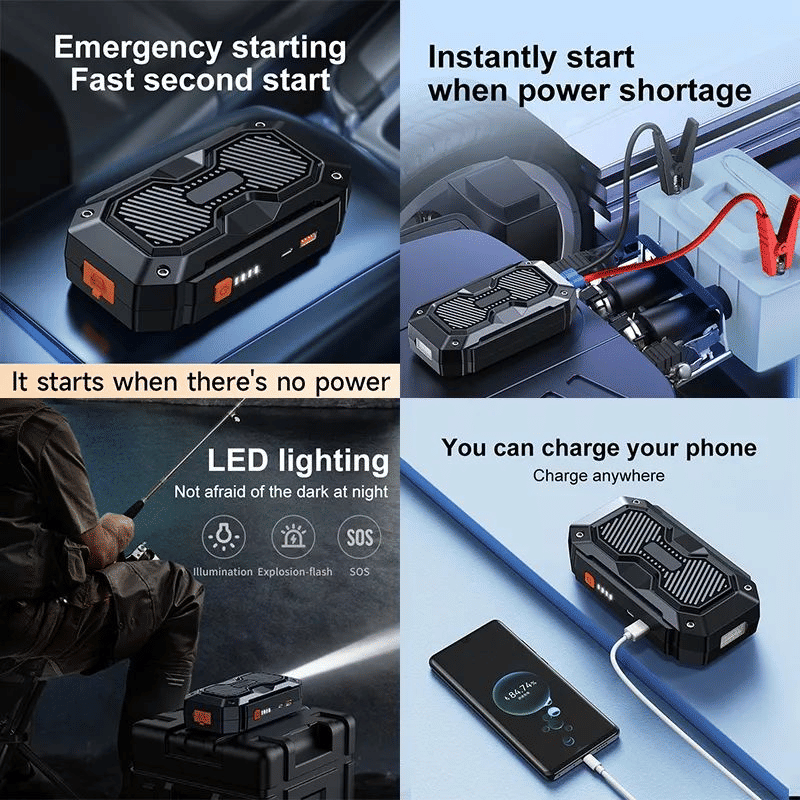 Generic 3-in-1 6000mAh Portable Car Jump Starter Power Bank