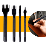 Generic 18-Piece Professional Leather Craft Tool Kit Wood Steel