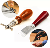 Generic 18-Piece Professional Leather Craft Tool Kit Wood Steel
