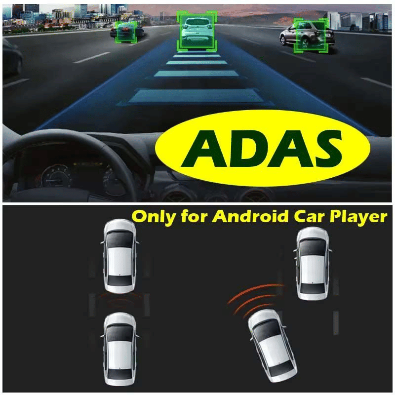 USB Car Dash Camera 720P HD with ADAS Assisted System Black