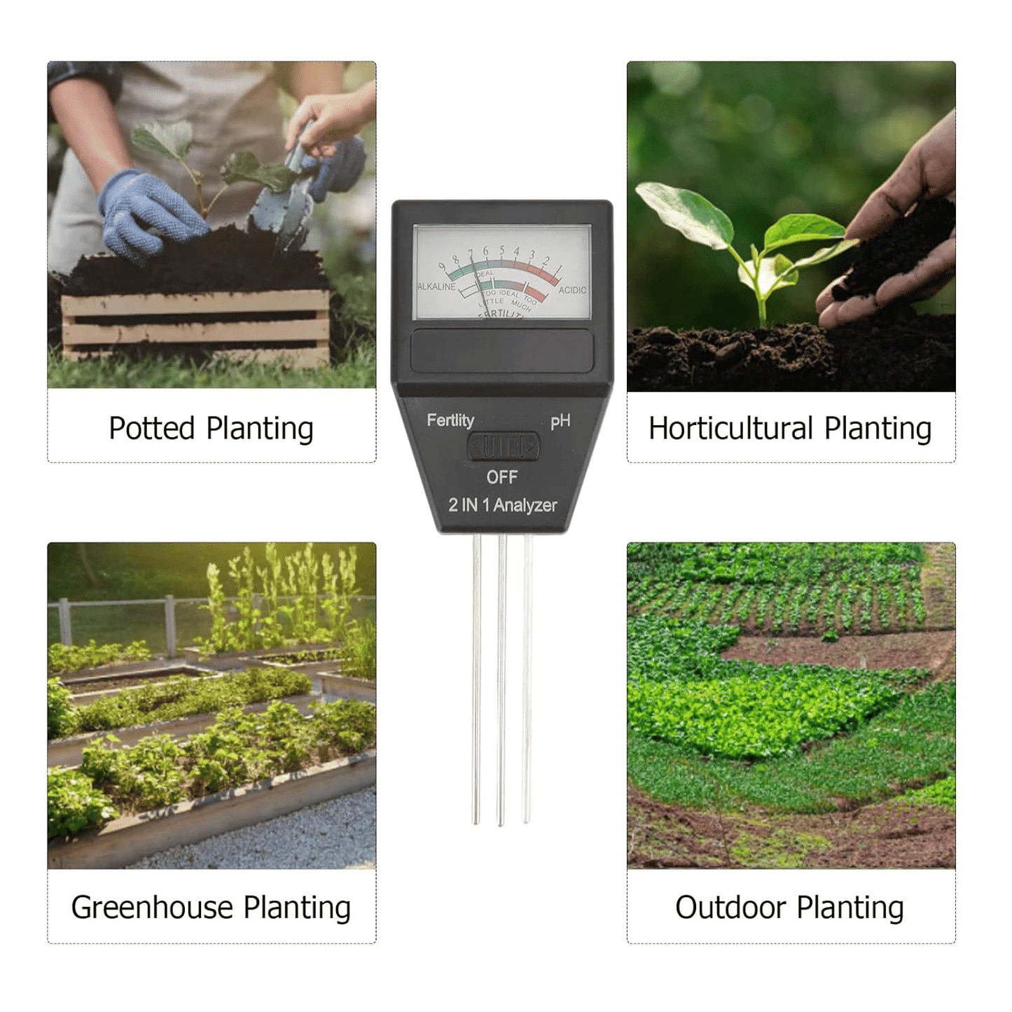 Doctor Plant 2-in-1 Soil pH and Fertility Tester Meter