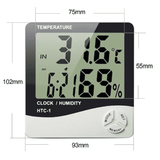 HTC-1 Digital Alarm Clock Thermometer Hygrometer Calendar Temperature Humidity Monitor White