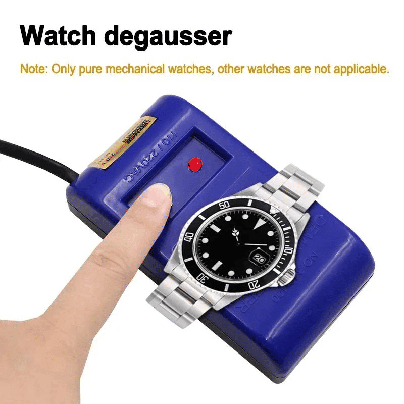 Watch Demagnetizer for Mechanical Watches Electric Degaussing Tool Blue