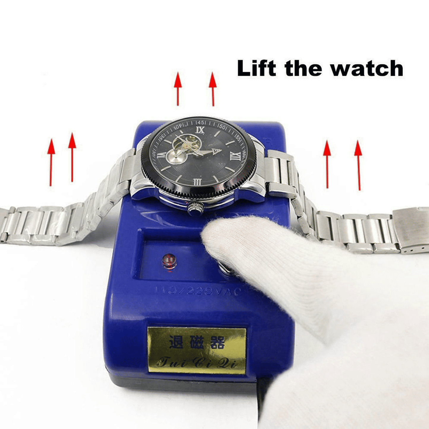 Watch Demagnetizer for Mechanical Watches Electric Degaussing Tool Blue