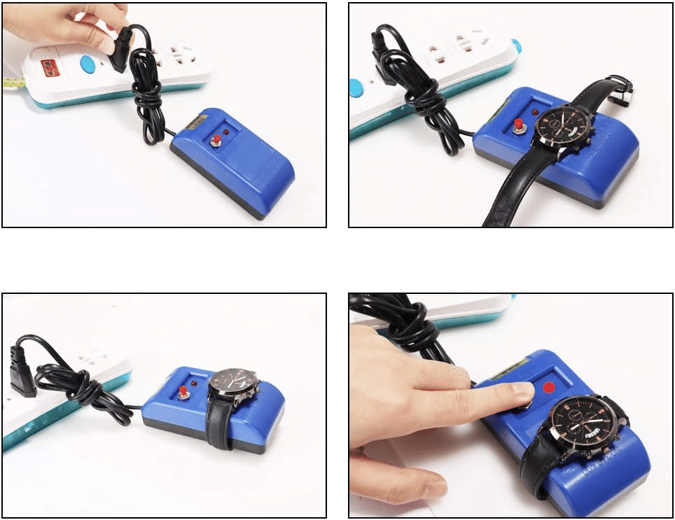 Watch Demagnetizer for Mechanical Watches Electric Degaussing Tool Blue