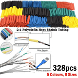 328-Piece Heat Shrink Tubing Kit Polyolefin Electrical Insulation Wrap