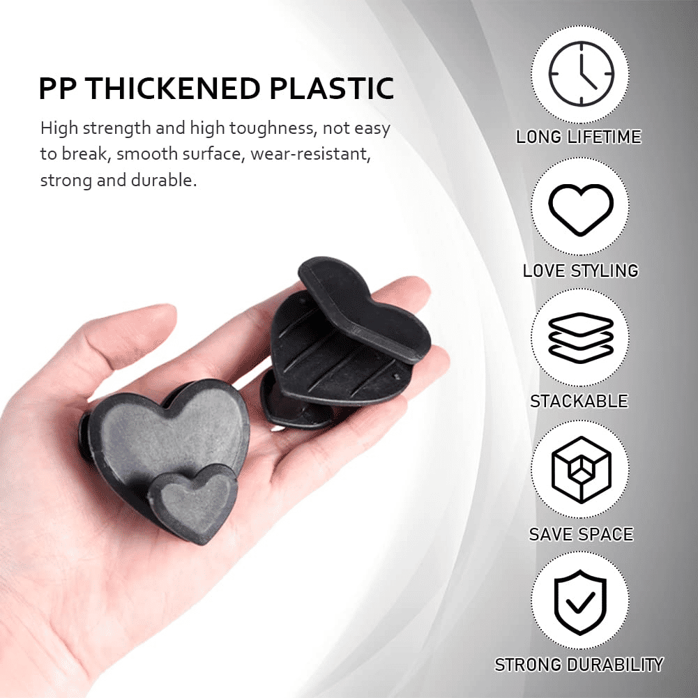 12pcs Heart Shaped Heavy Duty Clothes Hanger Connector Hooks